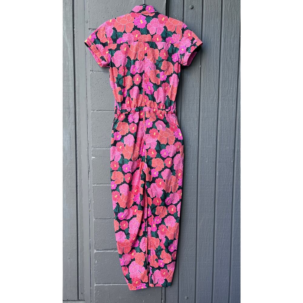 Mixed by Nasrin Ruby Jumpsuit TS Tall Small EUC Cotton Stretch Red Floral - Picture 8 of 9